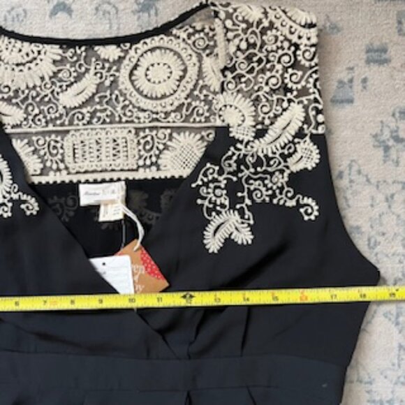 🧡3/15 NWT Anthropologie Meadow Rue Embroidered Lace Tulip Midi Dress Women's 12 - Picture 9 of 14